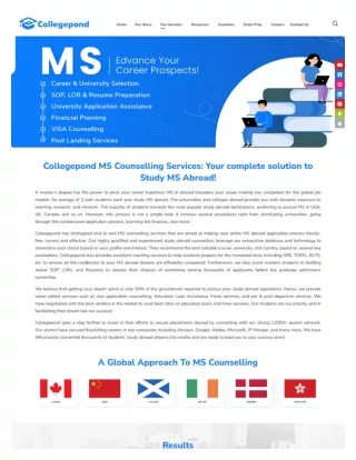 MS in Abroad Top Countries, Counselling and Universities