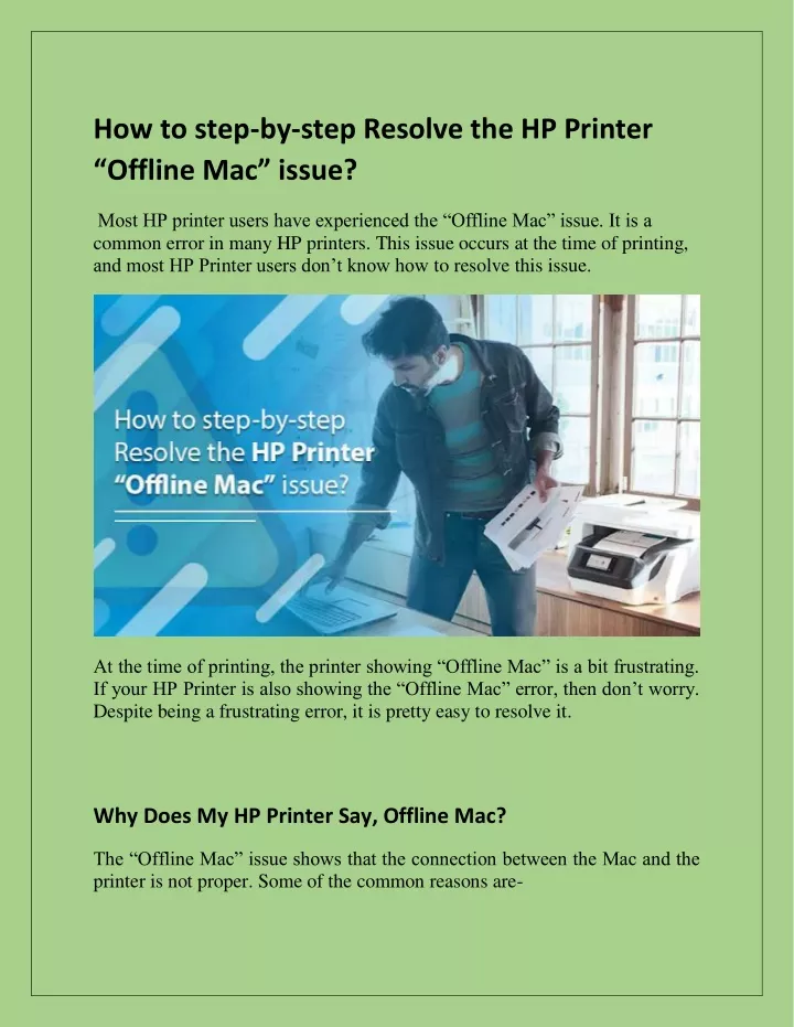 how to step by step resolve the hp printer