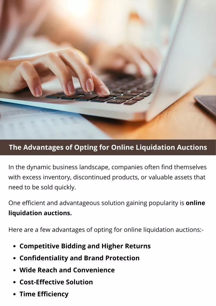 the advantages of opting for online liquidation