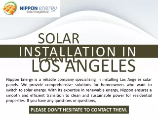 Solar Panel Installation In Los Angeles
