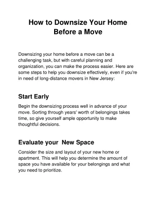 How to Downsize Your Home Before a Move