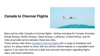 Canada to Chennai Flights (2)