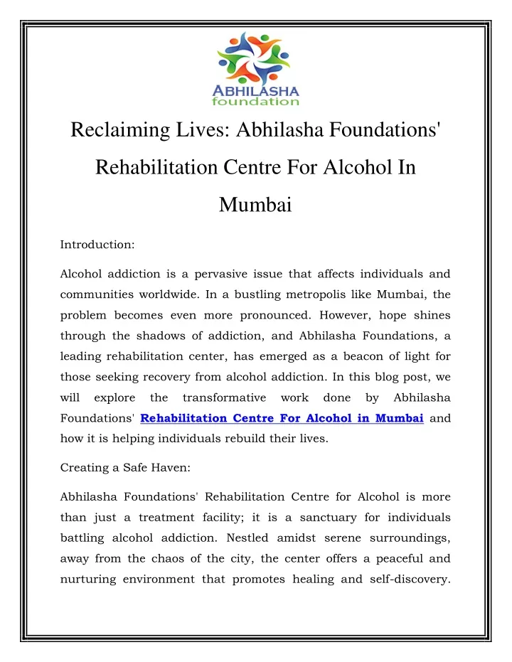 reclaiming lives abhilasha foundations