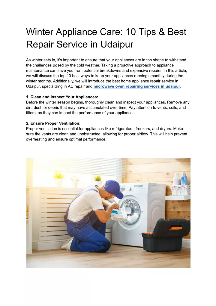 winter appliance care 10 tips best repair service