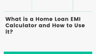 what is a home loan emi calculator