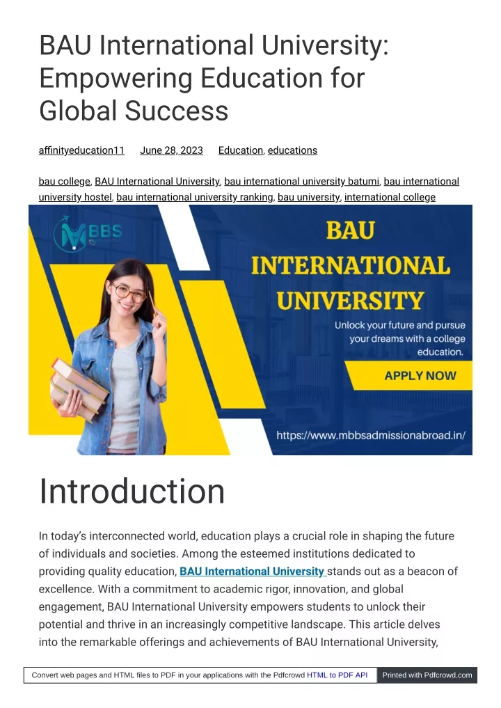 bau international university empowering education