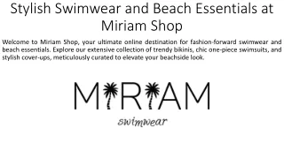Stylish Swimwear and Beach Essentials at Miriam Shop