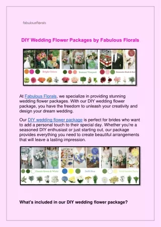 DIY Wedding Flower Packages by Fabulous Florals