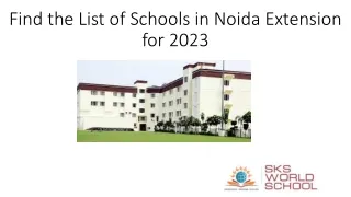Find the List of Schools in Noida Extension for 2023