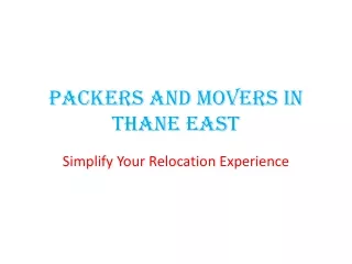 Packers and Movers in Thane East
