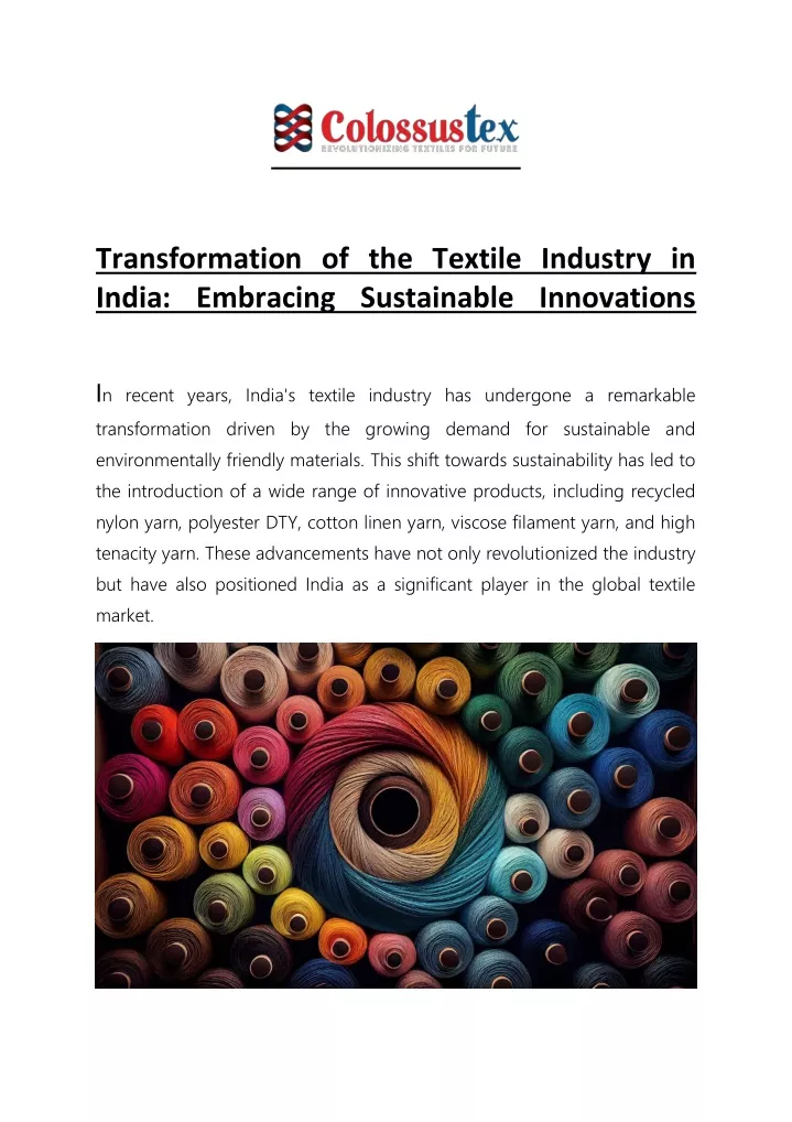 transformation of the textile industry in india