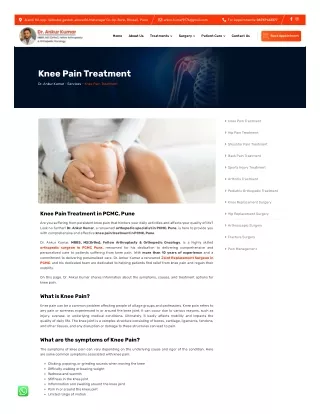 Best Knee Pain Treatment in Pune- Dr. Ankur Kumar