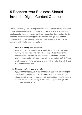 5 reasons your business should invest in digital