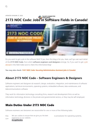 2173 NOC Code: Jobs in Software Fields in Canada!