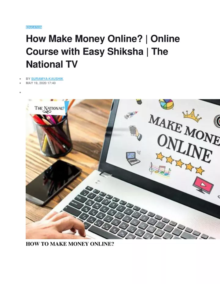 education how make money online online course
