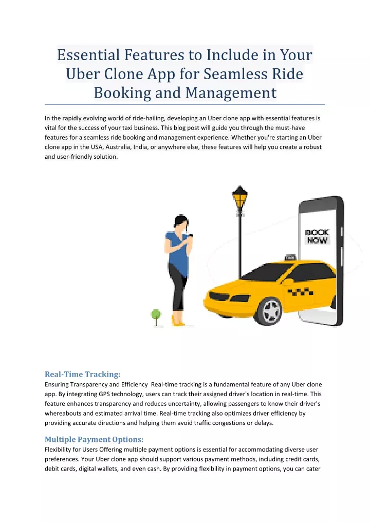 essential features to include in your uber clone