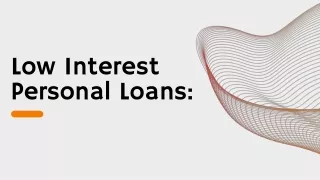 low interest personal loans