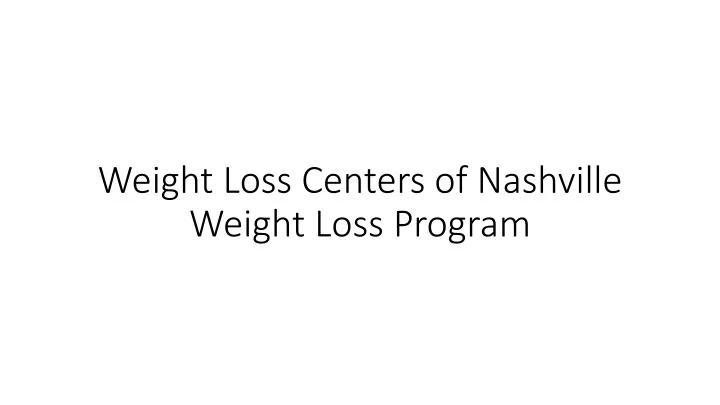 weight loss centers of nashville weight loss program