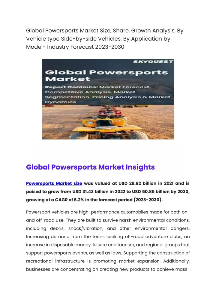 global powersports market size share growth