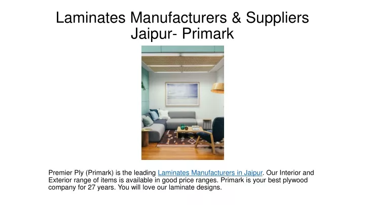 laminates manufacturers suppliers jaipur primark