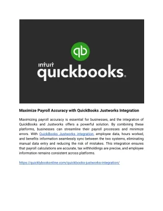 Maximize Payroll Accuracy with QuickBooks Justworks Integration