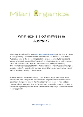 What size is a cot mattress in Australia?