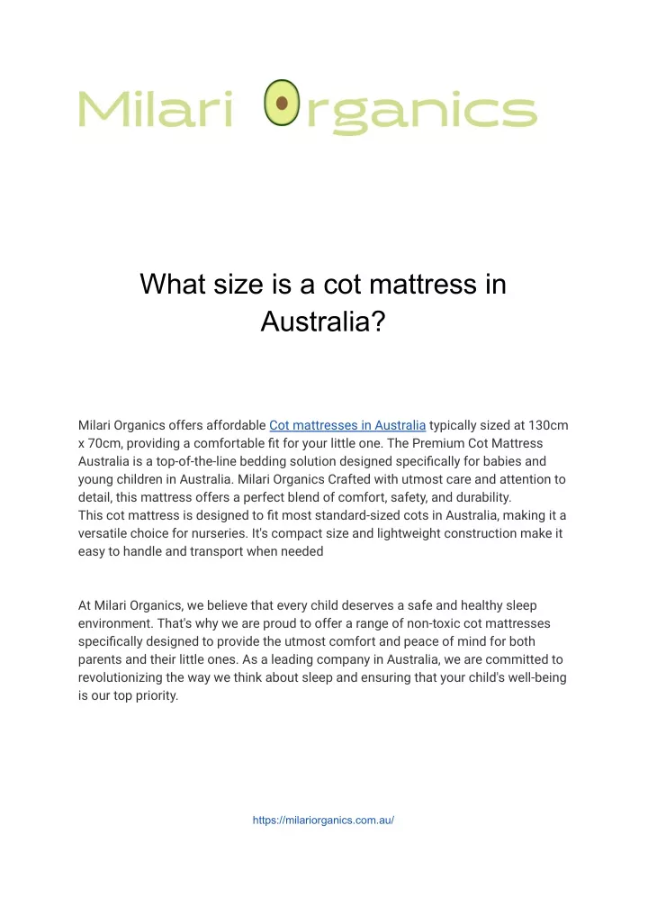 what size is a cot mattress in australia