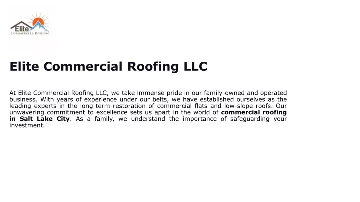 elite commercial roofing llc