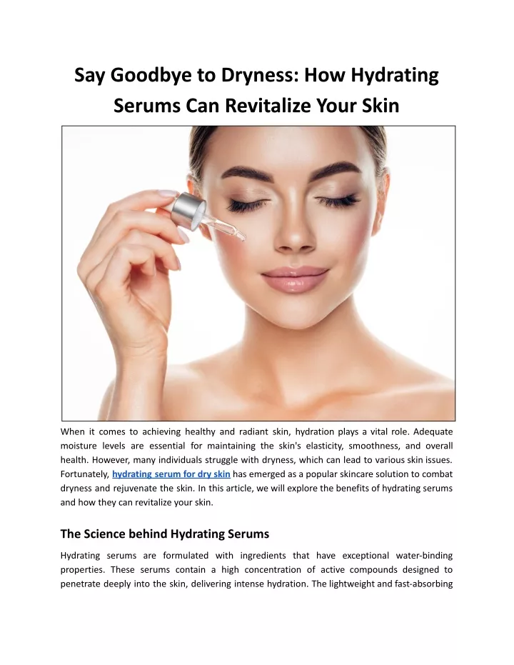 say goodbye to dryness how hydrating serums