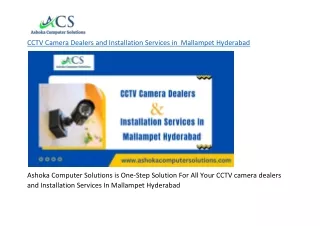 CCTV Camera Dealers and Installation Services in  Mallampet Hyderabad