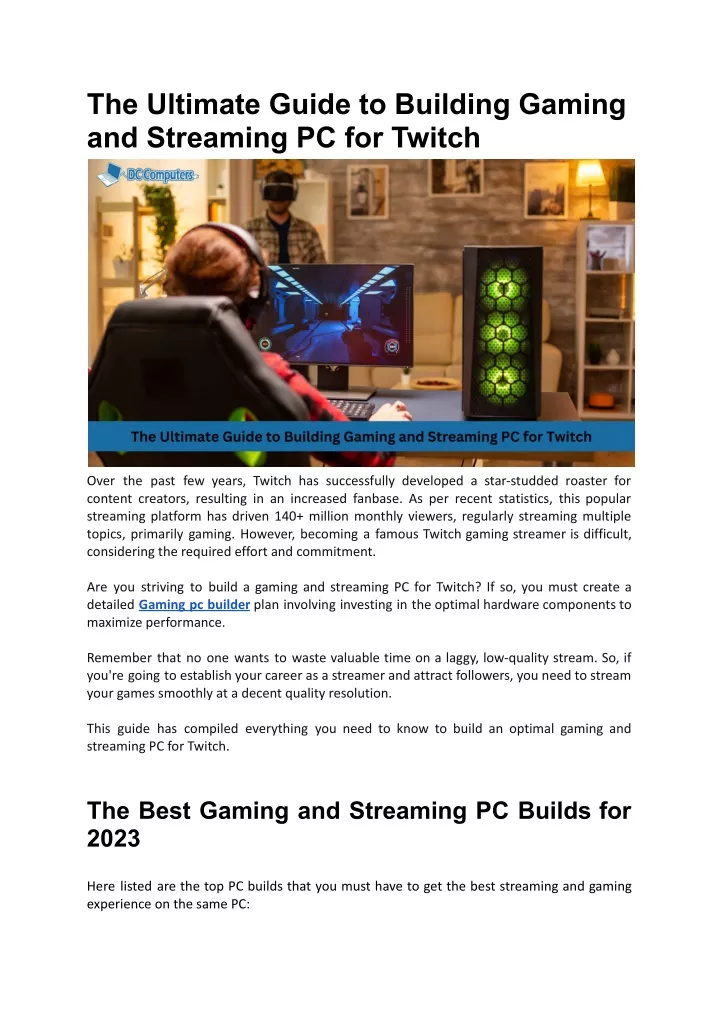 the ultimate guide to building gaming