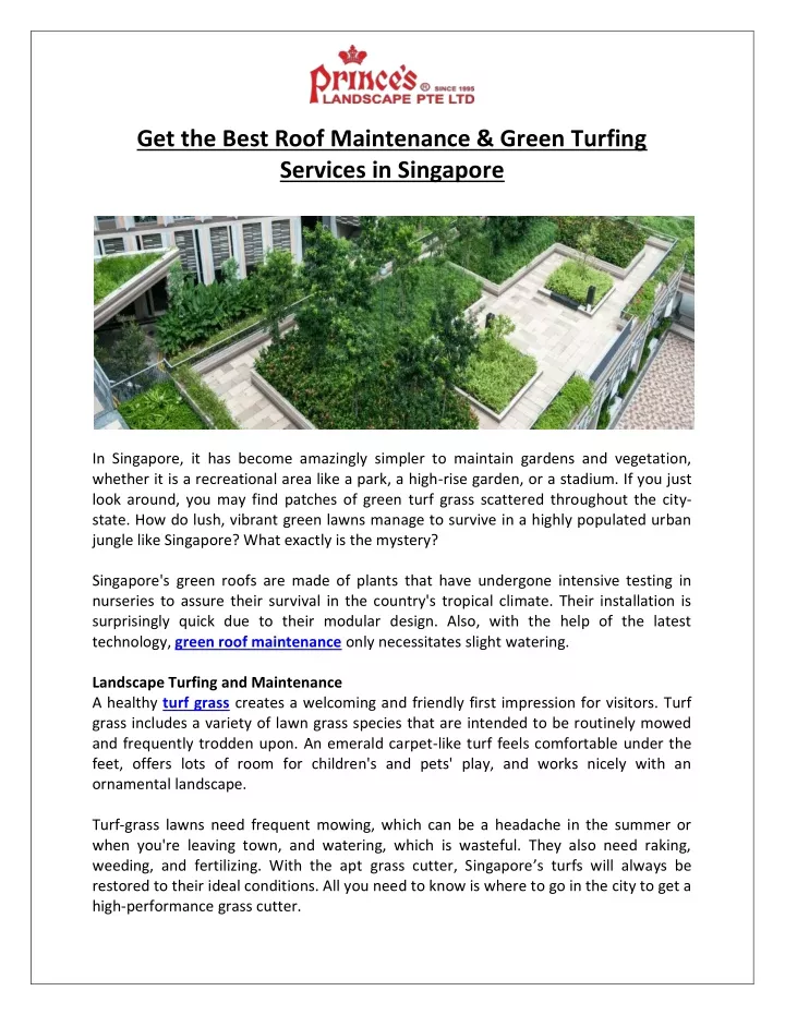 get the best roof maintenance green turfing