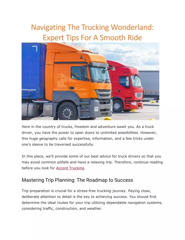 navigating the trucking wonderland expert tips