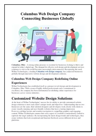 Columbus Web Design Company Connecting Businesses Globally