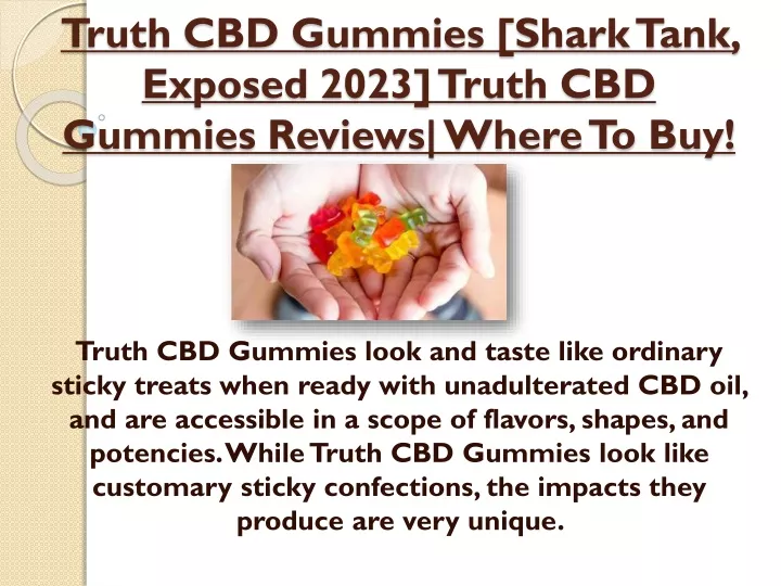 truth cbd gummies shark tank exposed 2023 truth