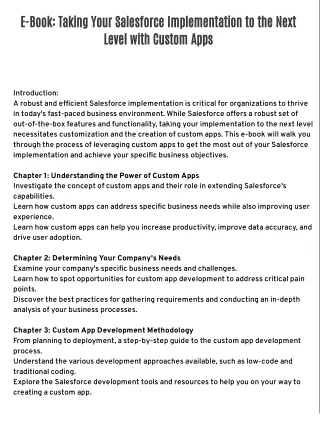 Taking Your Salesforce Implementation to the Next Level with Custom Apps