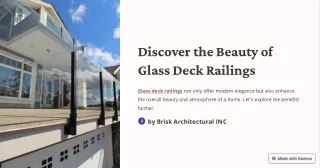 Discover the Beauty of Glass Deck Railing System