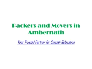 Packers and Movers in Ambernath