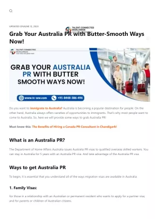 Grab Your Australia PR with Butter-Smooth Ways Now!