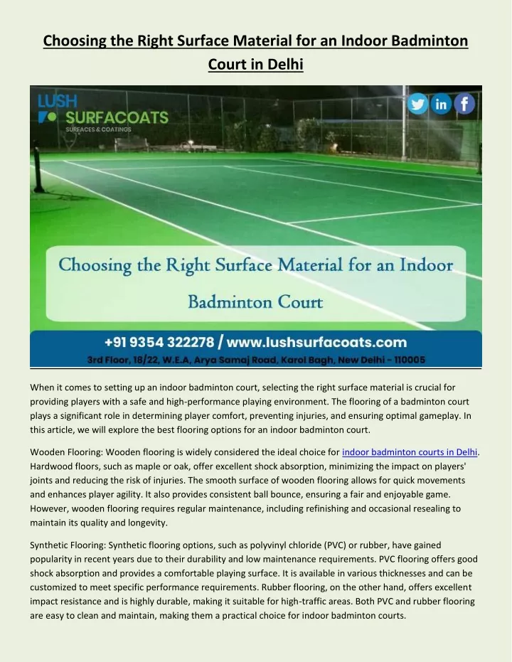 choosing the right surface material for an indoor