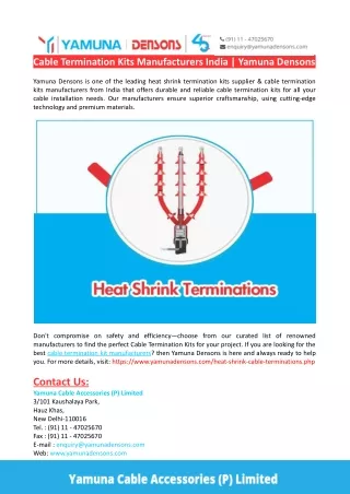 Cable Termination Kits Manufacturers