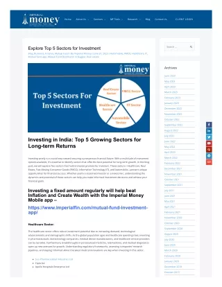 Explore Top 5 Sectors for Investment