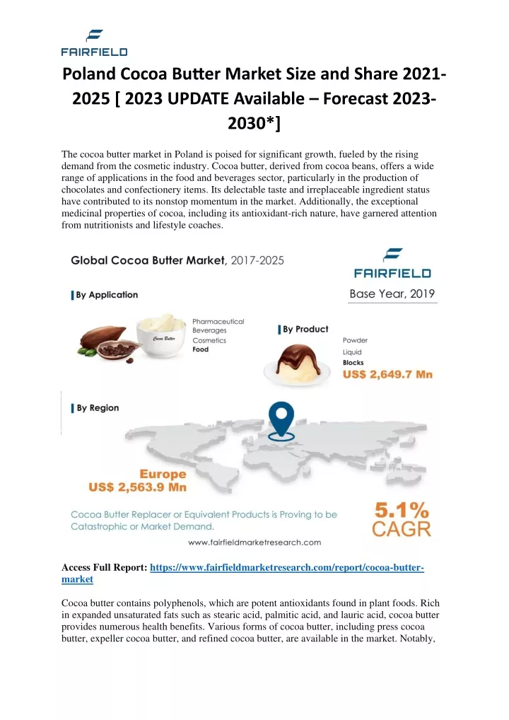 poland cocoa butter market size and share 2021