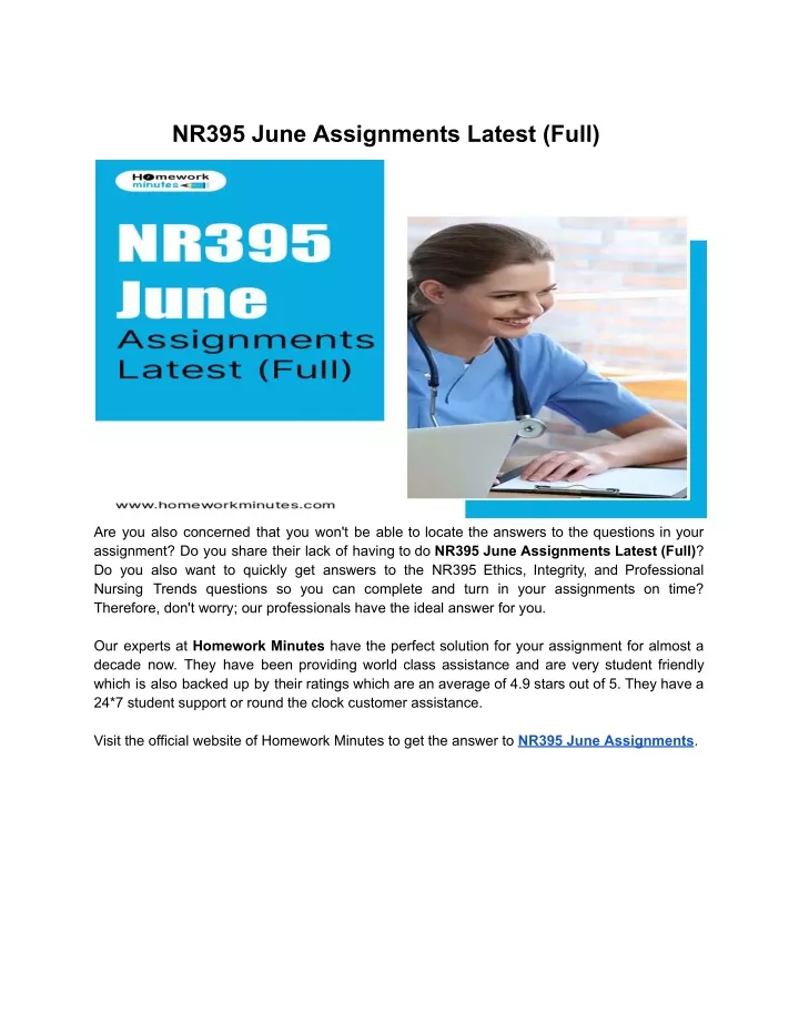 nr395 june assignments latest full