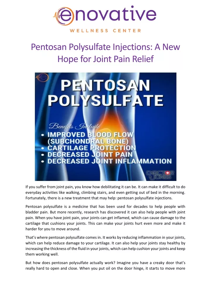 pentosan polysulfate injections a new hope