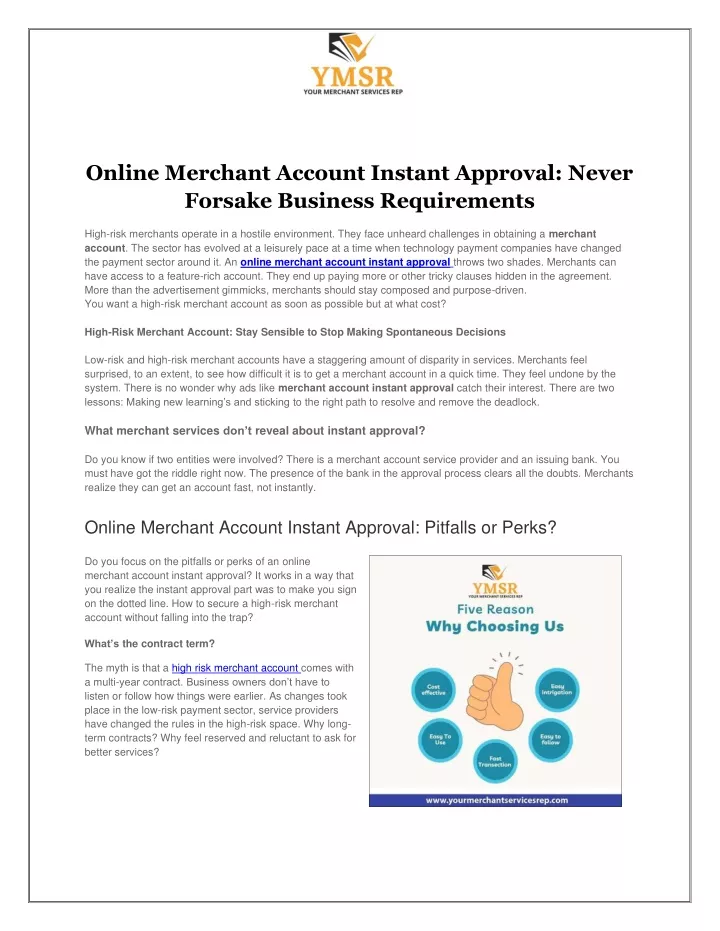 online merchant account instant approval never
