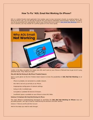 How To Fix “AOL Email Not Working On iPhone?