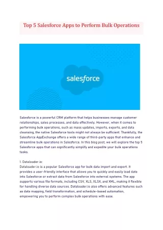 Top 5 Salesforce Apps to Perform Bulk Operations