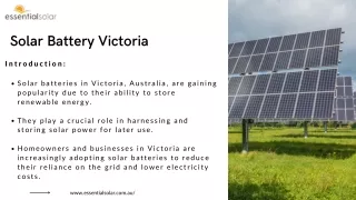 Solar Battery Victoria