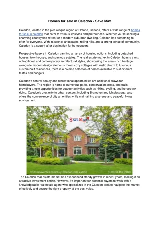 homes for sale in caledon save max caledon